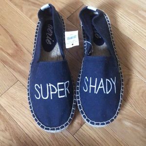 Aerie 6 ‘SUPER SHADY’ navy roped sole slip ones